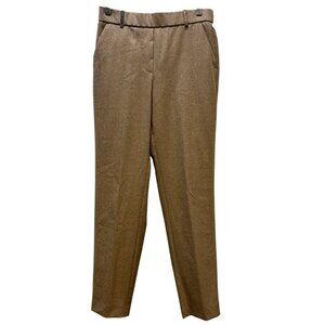 Peserico Wool Trousers Brown By Steven Made In Italy Elastic Waistband 6/42